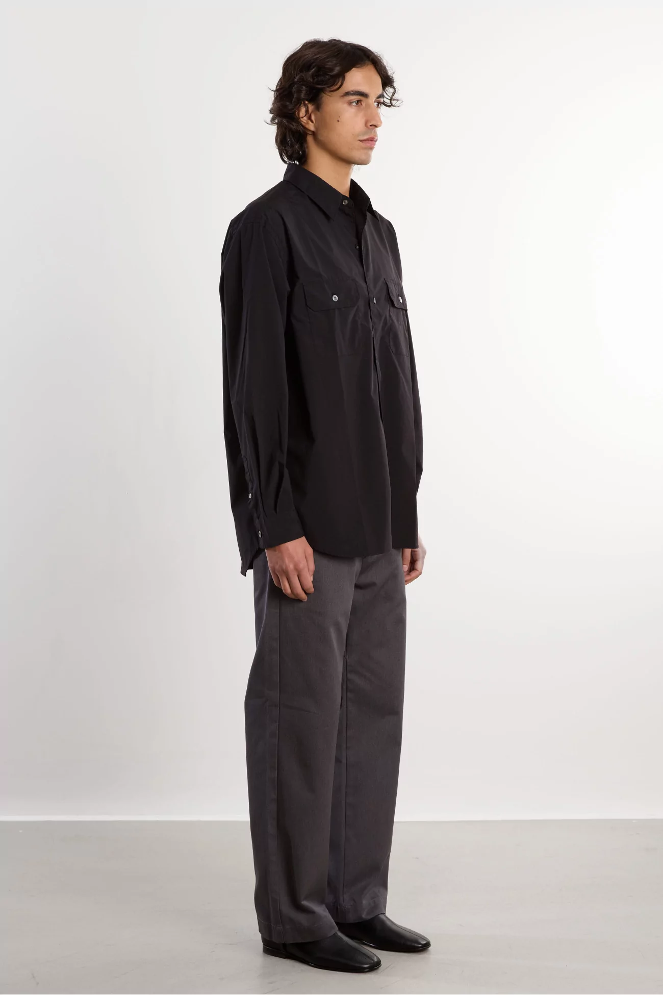 Nanamica Polyester Typewriter Shirt – Black | Centre Commercial